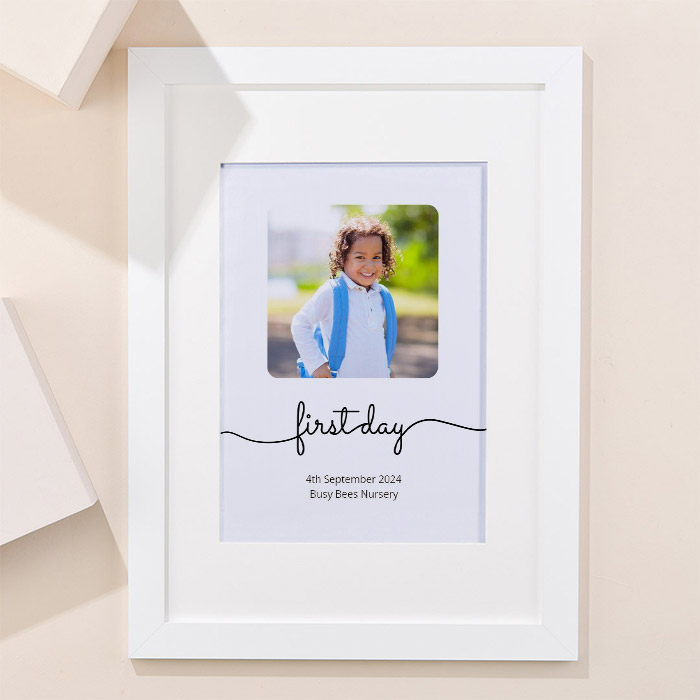 Photo Upload Framed Print - First Day of Nursery