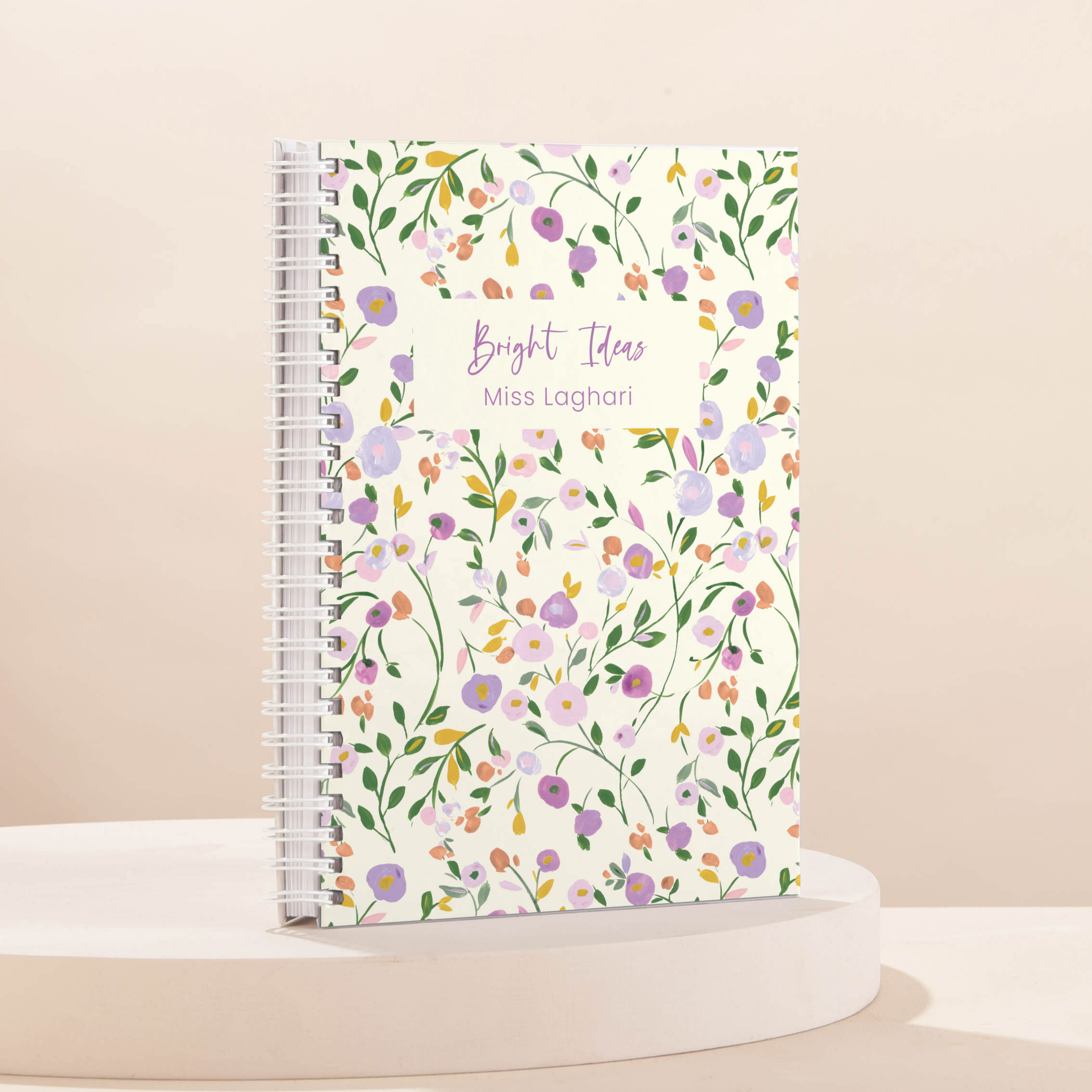 Personalised Thank you Teacher Notebook - Floral Bright Ideas