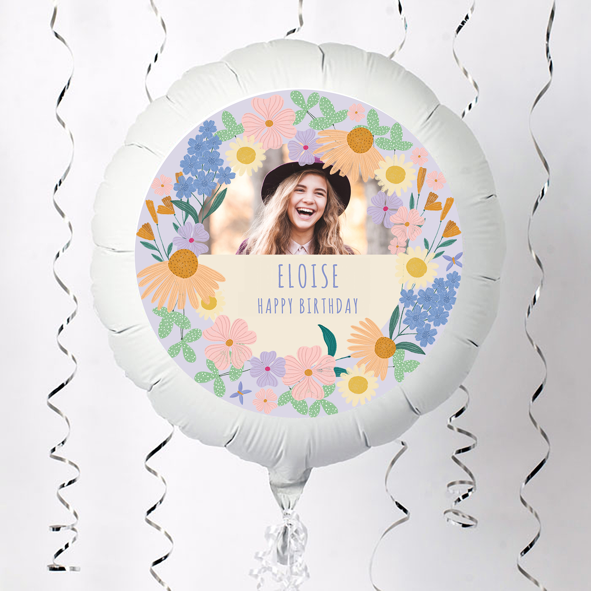 Personalised Photo Upload Balloon - Modern Floral