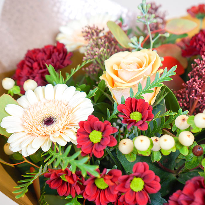 Christmas Gift Box Flower Bouquet - FREE DELIVERY