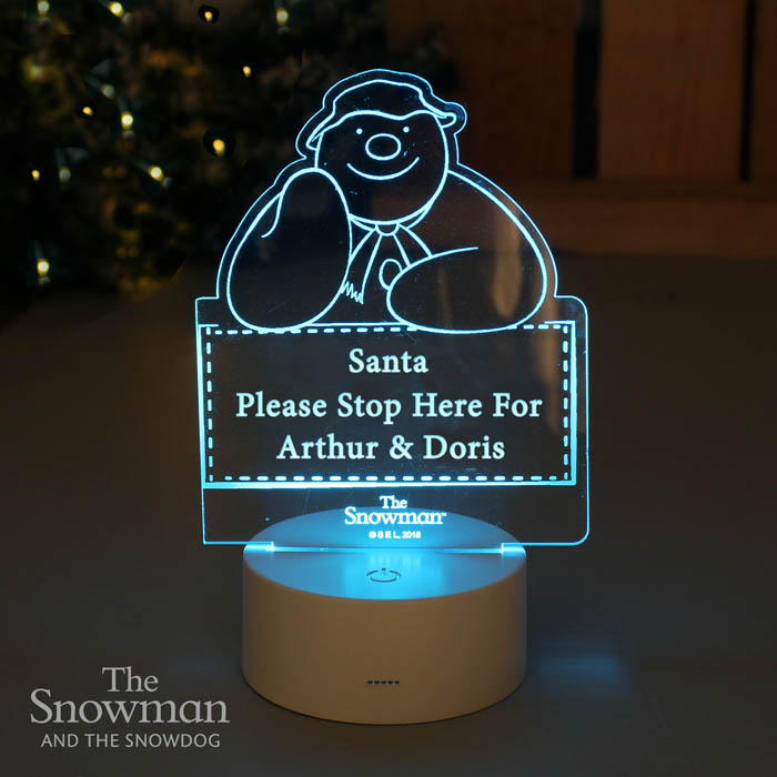 Personalised The Snowman Christmas LED Light Up Sign