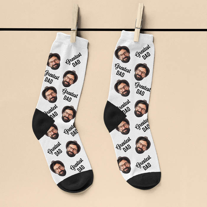 Personalised Greatest Dad Photo Socks