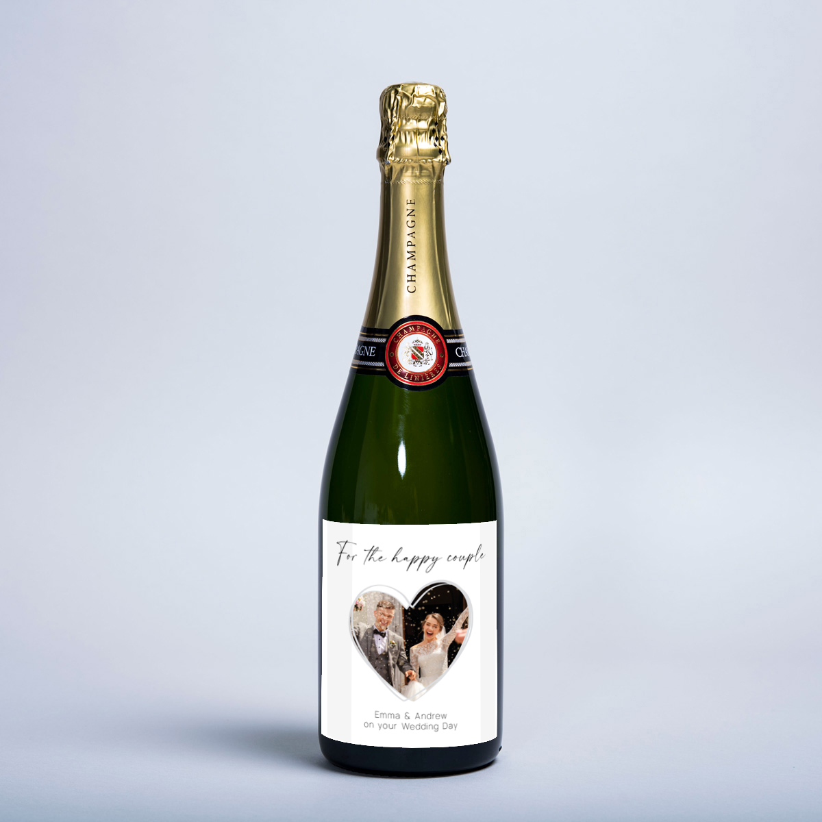 Personalised Wedding Champagne -  For The Happy Couple Love Heart