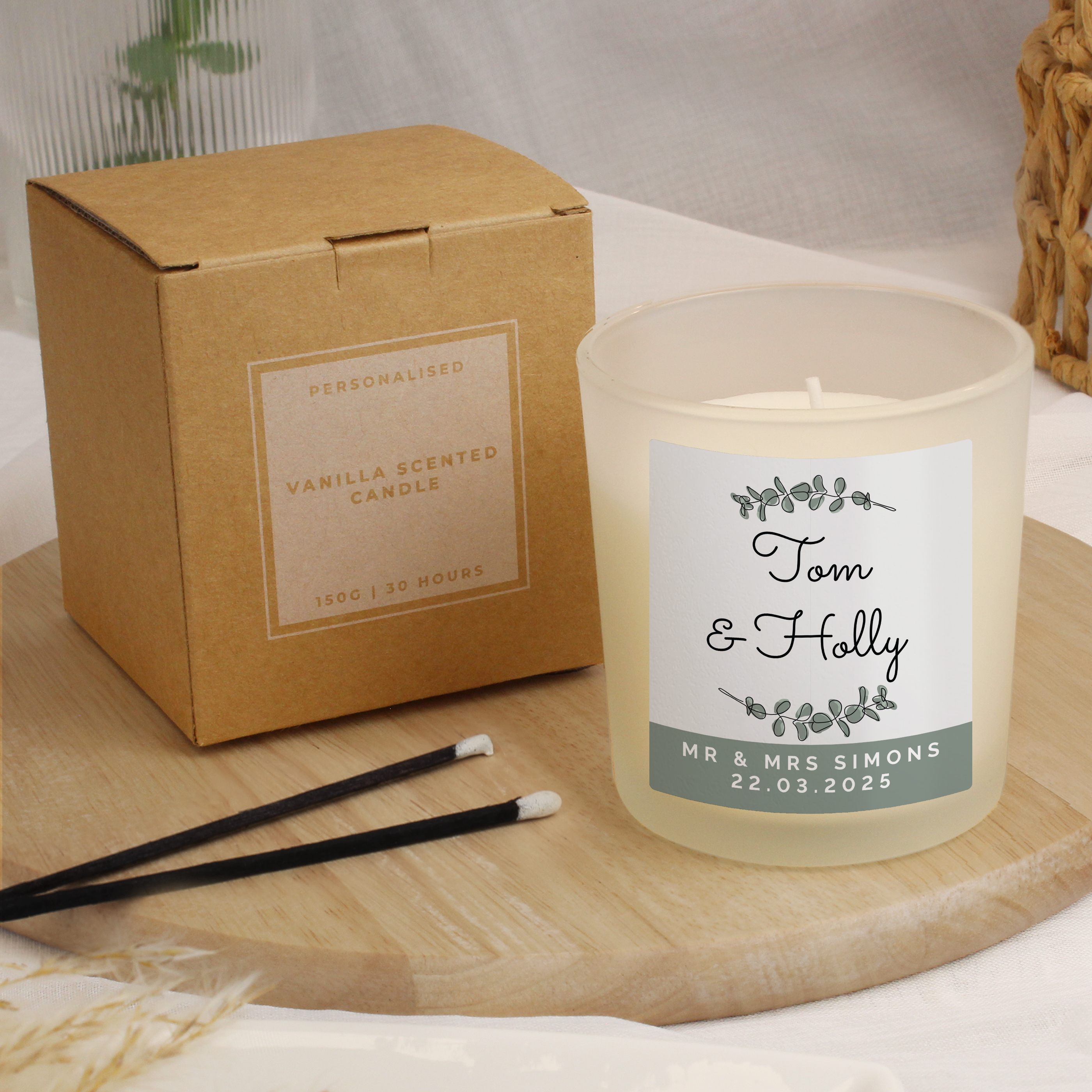 Personalised Botanical Scented Jar Candle