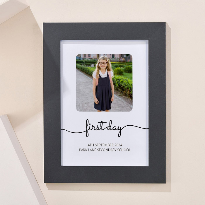 Photo Upload Framed Print - First Day of High School