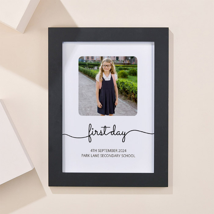 Photo Upload Framed Print - First Day of High School