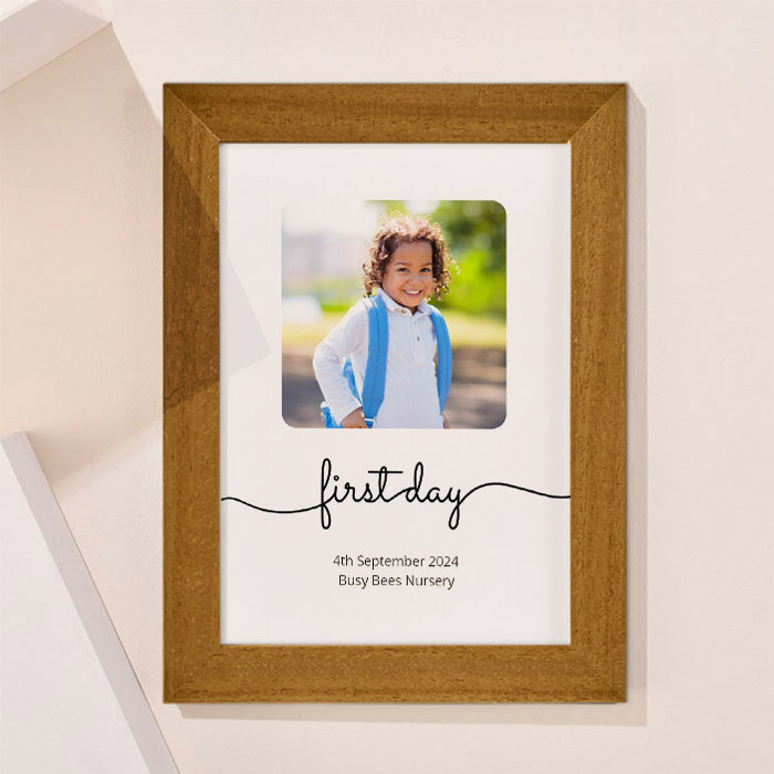 Photo Upload Framed Print - First Day of Nursery