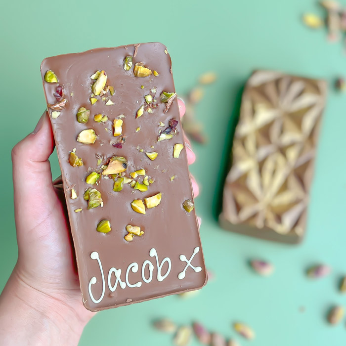 Personalised Viral Pistachio and Crispy Kunafa Chocolate Bar