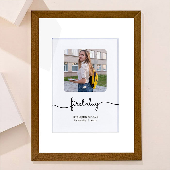 Photo Upload Framed Print - First Day of University