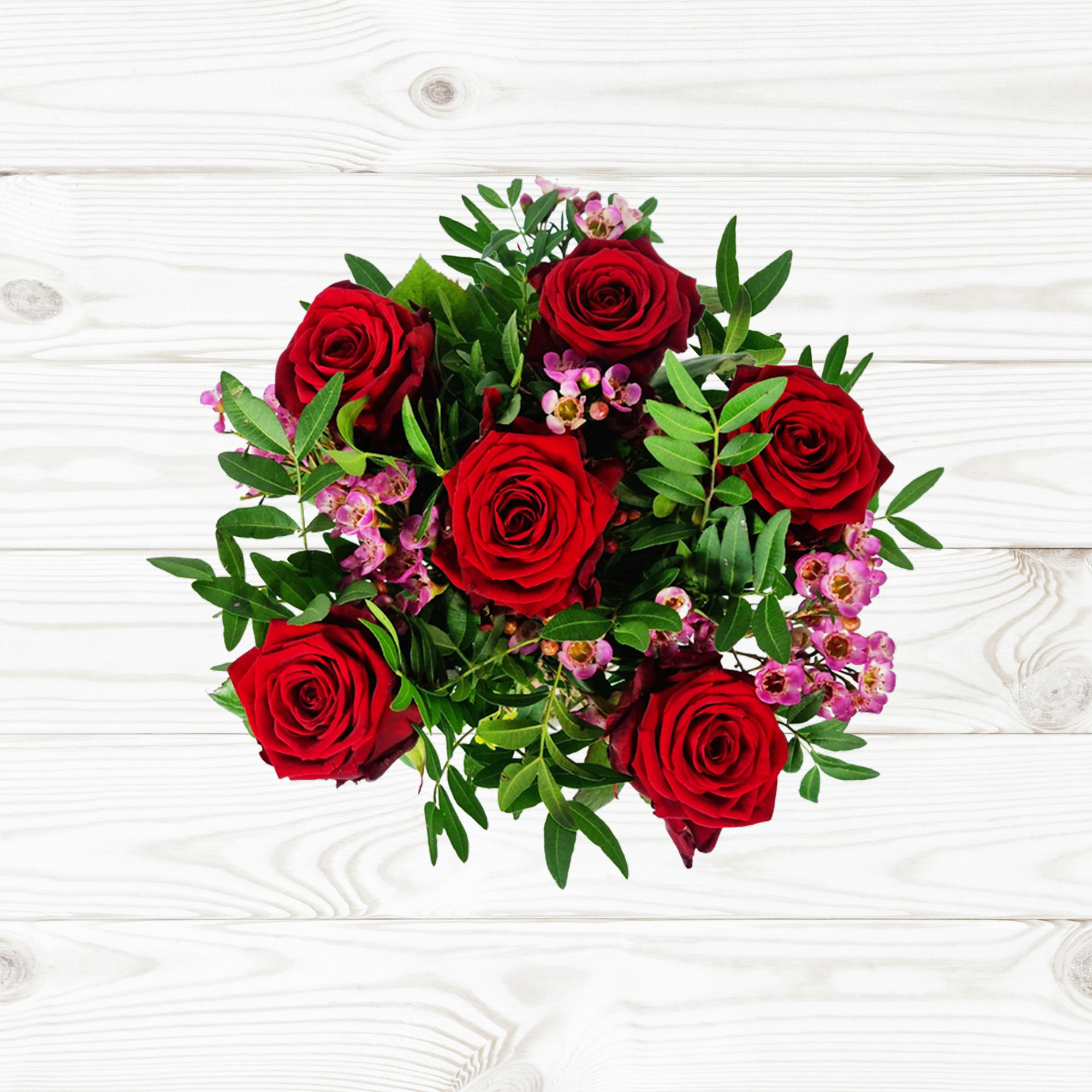 Half A Dozen Red Roses Flower Bouquet - FREE DELIVERY