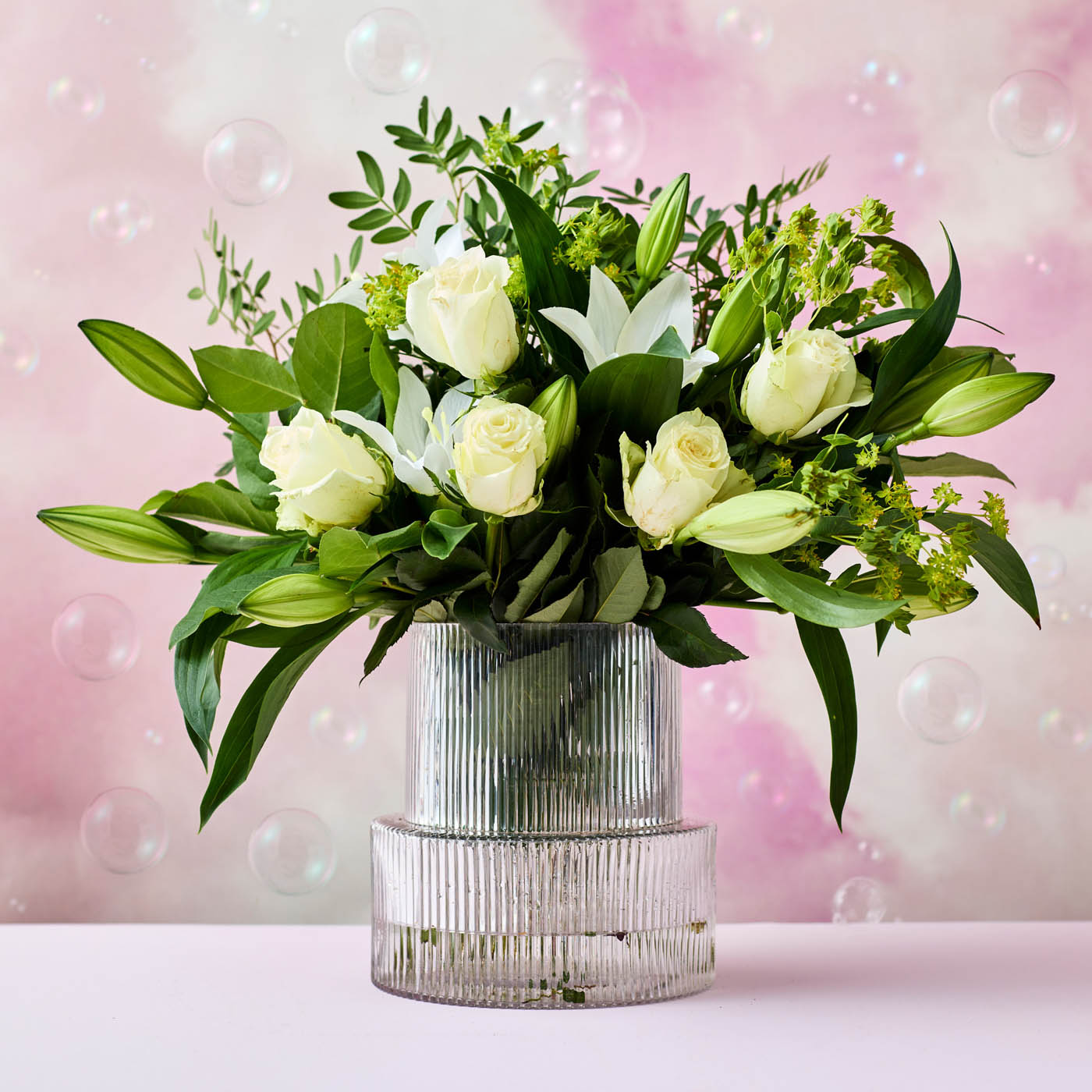 White Rose & Lily Bouquet - FREE DELIVERY