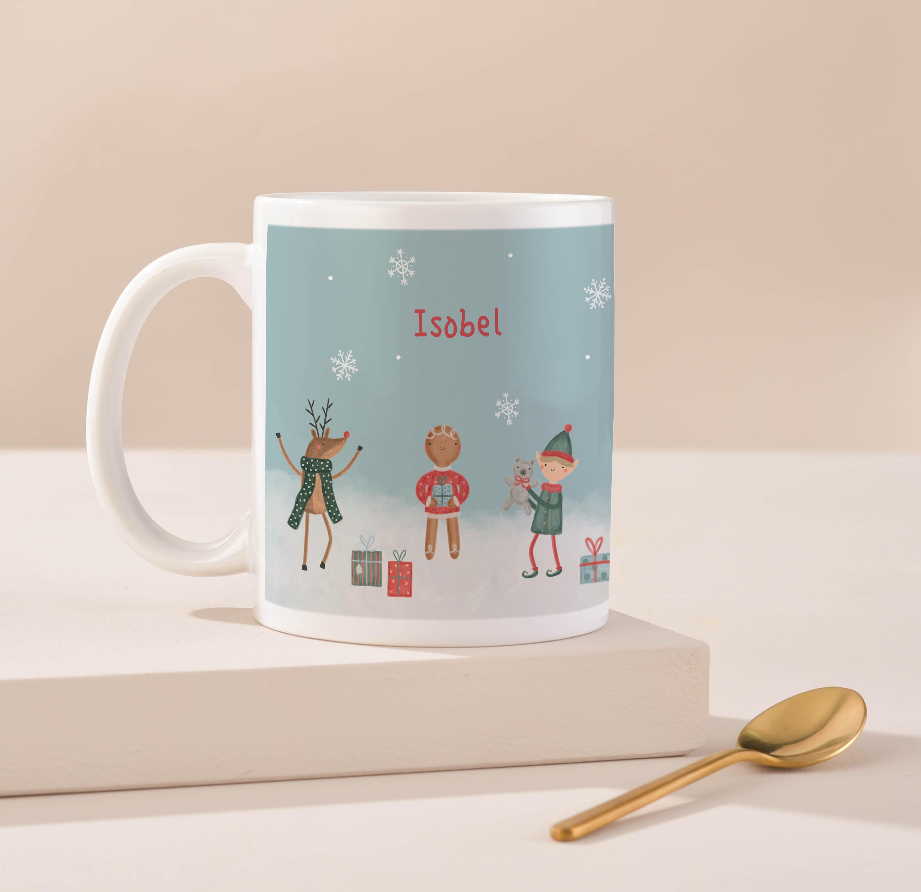 Personalised Santa and Friends Christmas Mugs