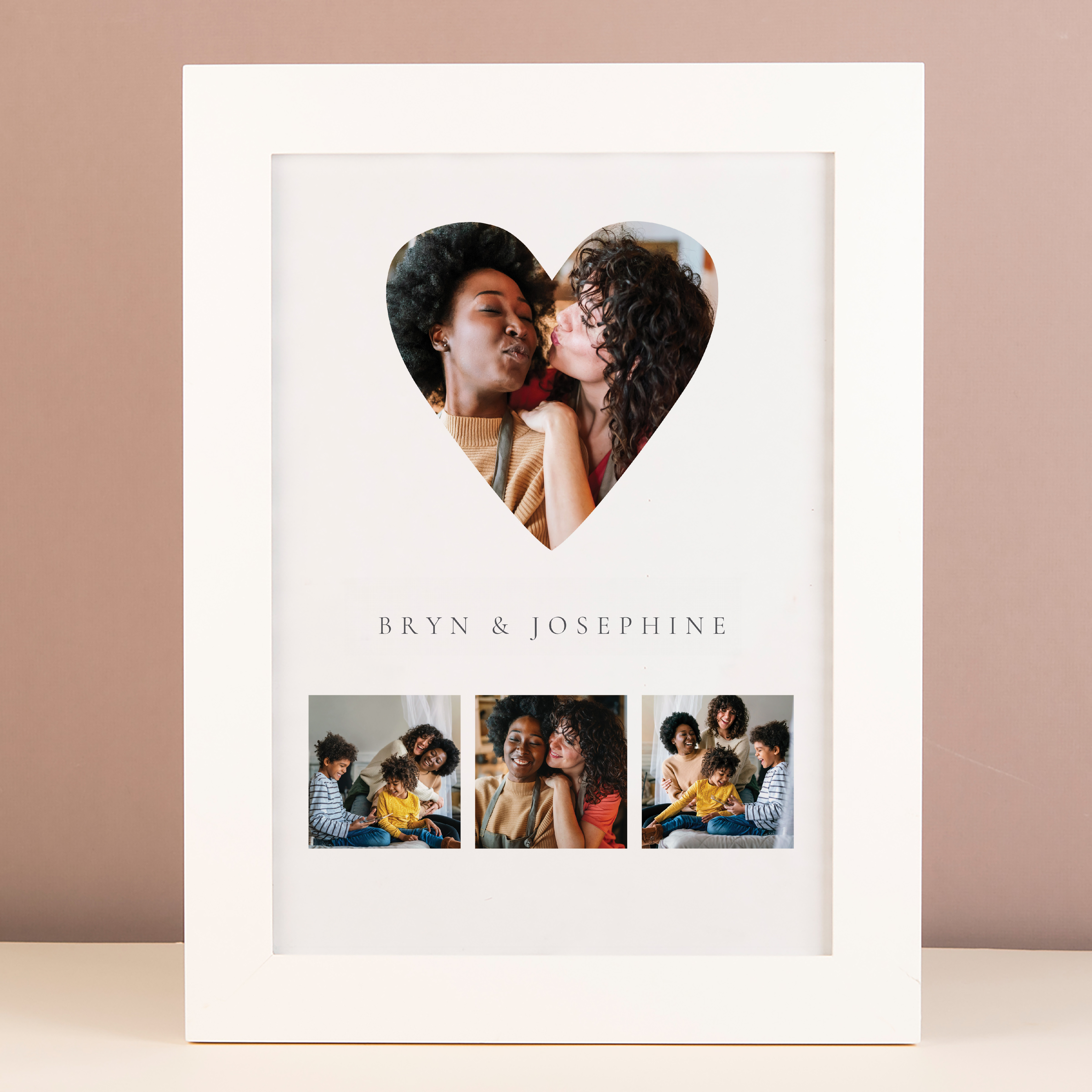 Multi Photo Upload Framed Print - 4 Photos & Names