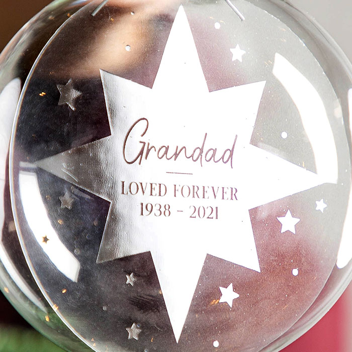 Personalised Foiled Star Memorial Bauble