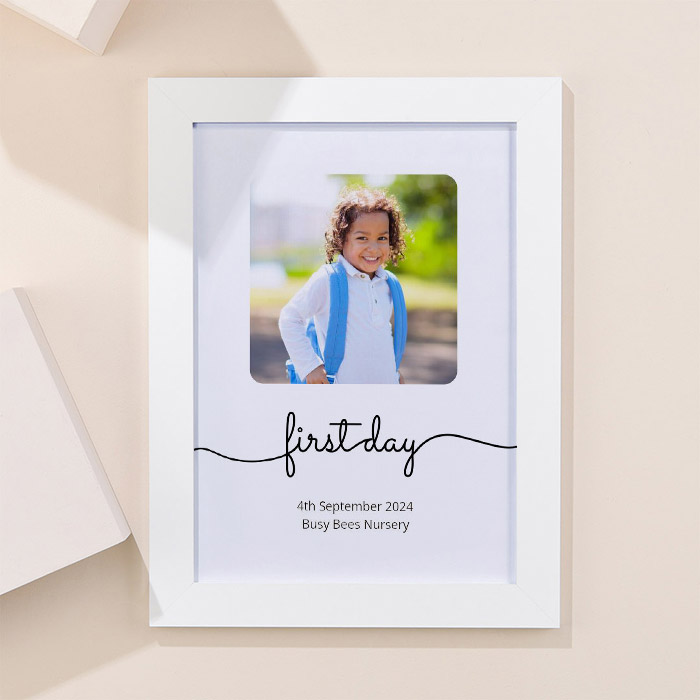 Photo Upload Framed Print - First Day of Nursery