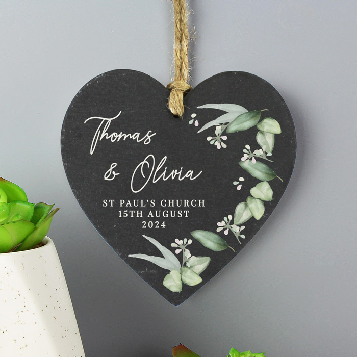 Personalised Heart Hanging Slate