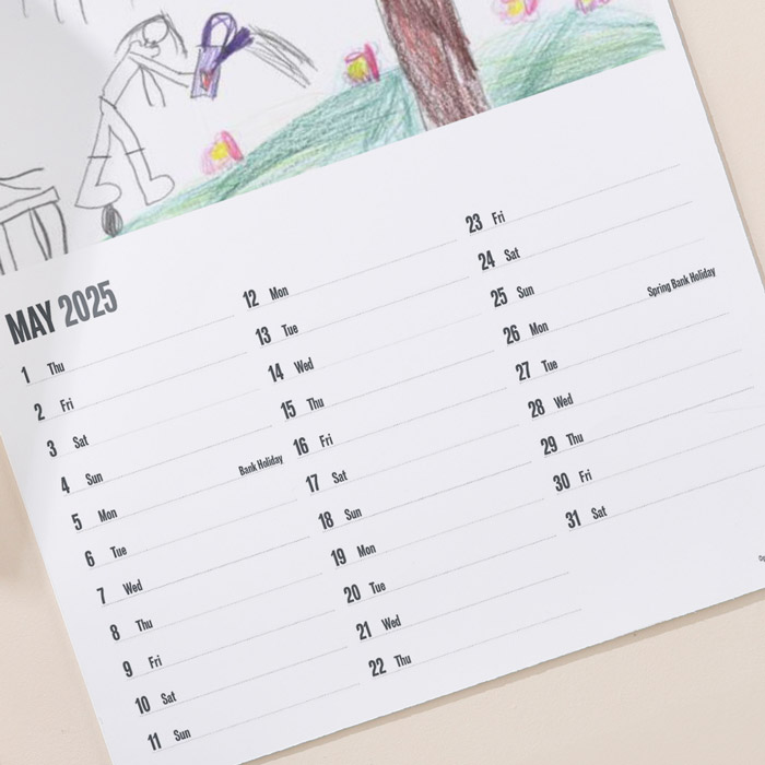 Personalised Children's Artwork Photo Upload Calendar