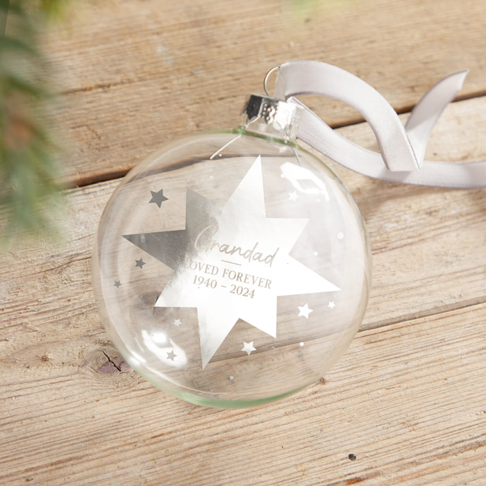 Personalised Foiled Star Memorial Bauble