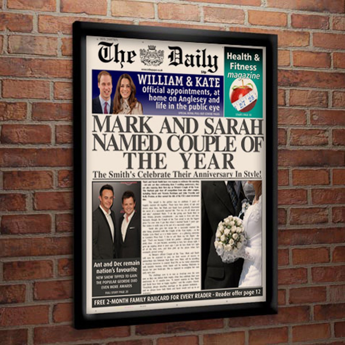 Personalised Spoof Newspaper Article - Anniversary