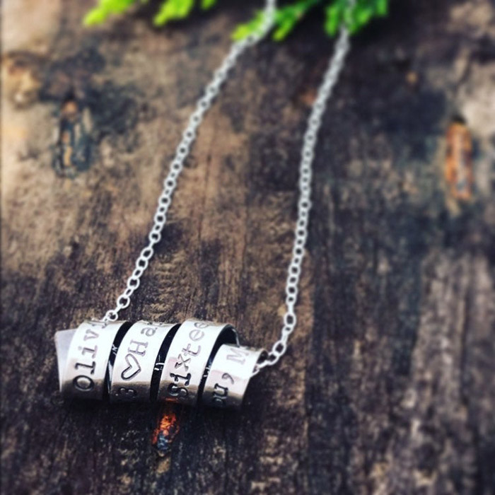 Personalised Sterling Silver Scroll Necklace