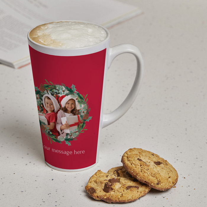 Personalised Photo Upload Latte Mug - Merry Christmas