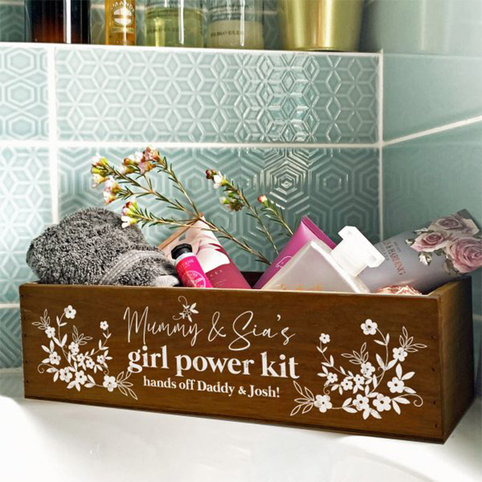 Personalised Floral Bathroom Storage Box