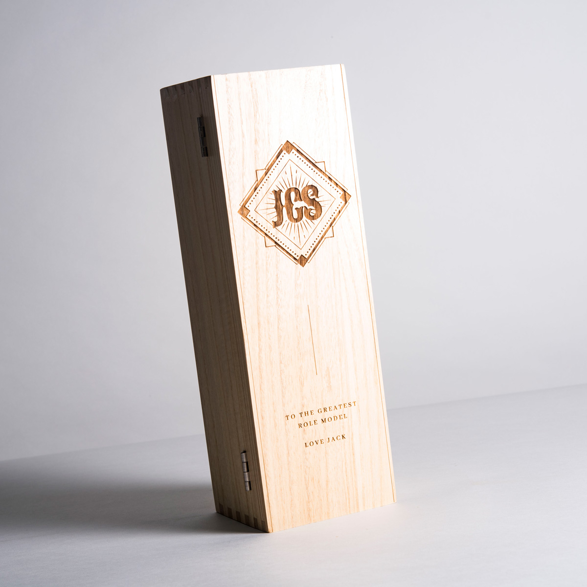 Personalised Luxury Wooden Whisky Box - Western Monogram