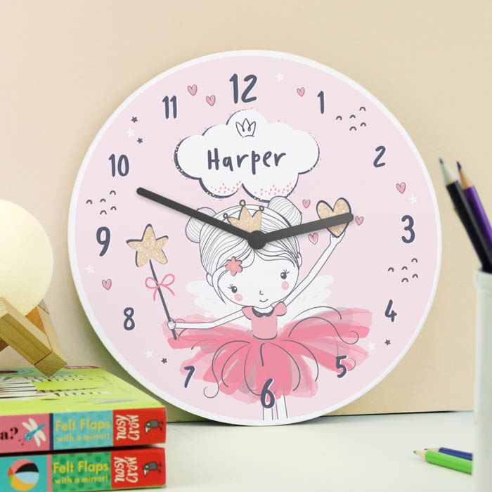 Personalised Fairy Wooden Childrens Clock