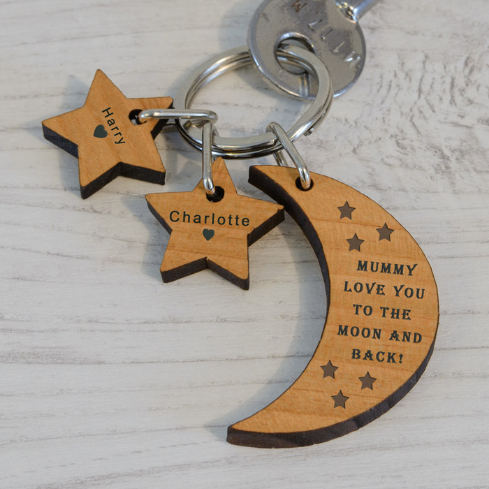 Personalised Love You to the Moon and Stars Key Ring