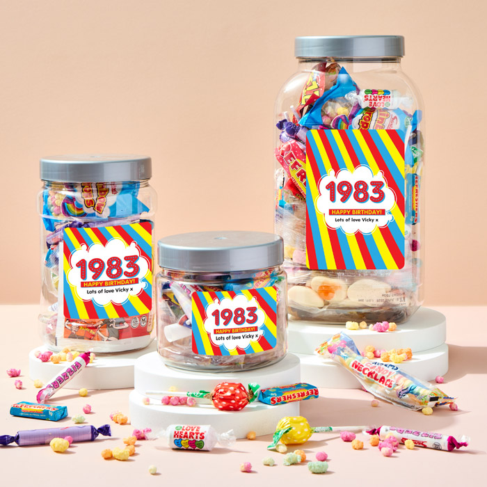 Personalised Retro Sweet Jar - Happy Birthday