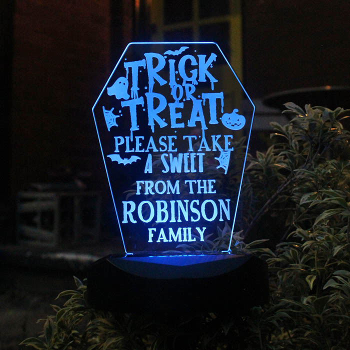 Personalised Trick or Treat Halloween Solar Light