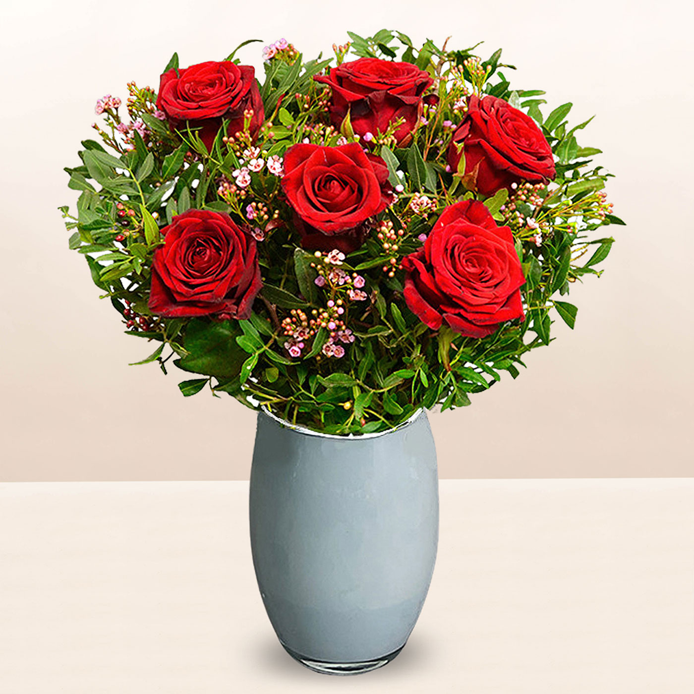 Half A Dozen Red Roses Flower Bouquet - FREE DELIVERY