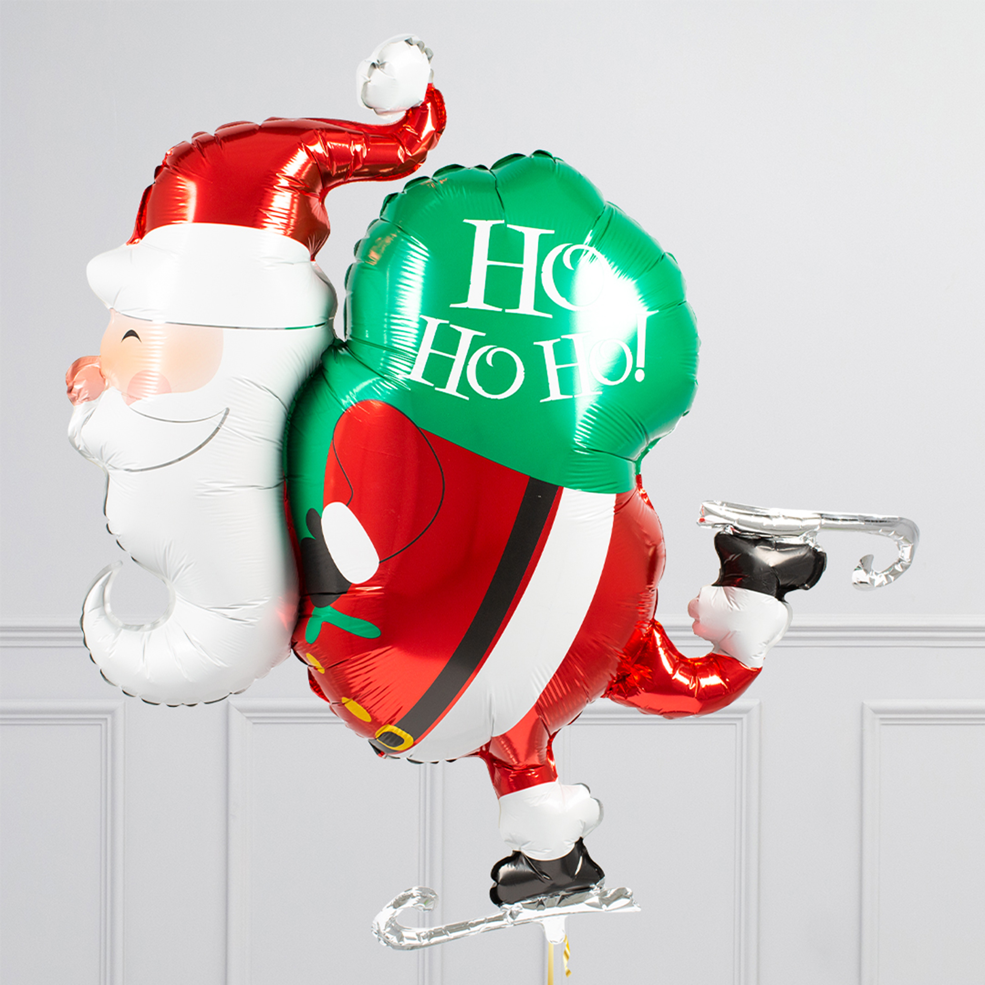 Skating Santa Inflated Christmas Supershape & Foils Bundle - FREE DELIVERY