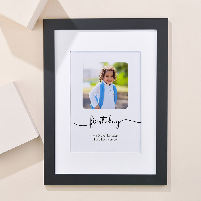 Photo Upload Framed Print - First Day of Nursery