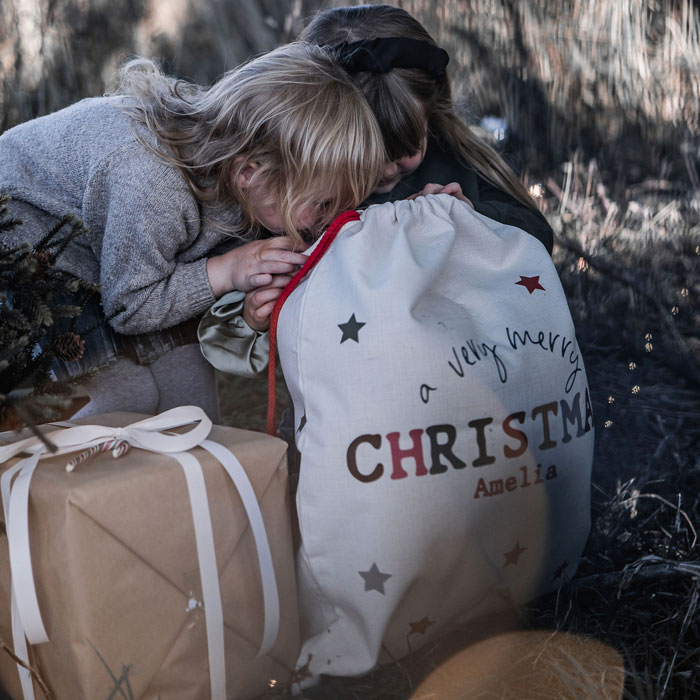 Personalised Colourful Christmas  Sack