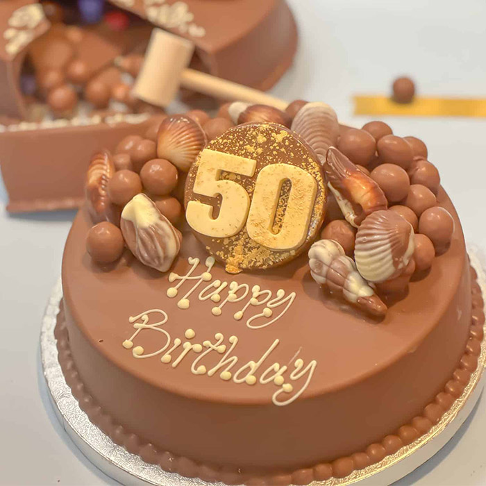 Personalised 50th Birthday Guylian Smash Cake