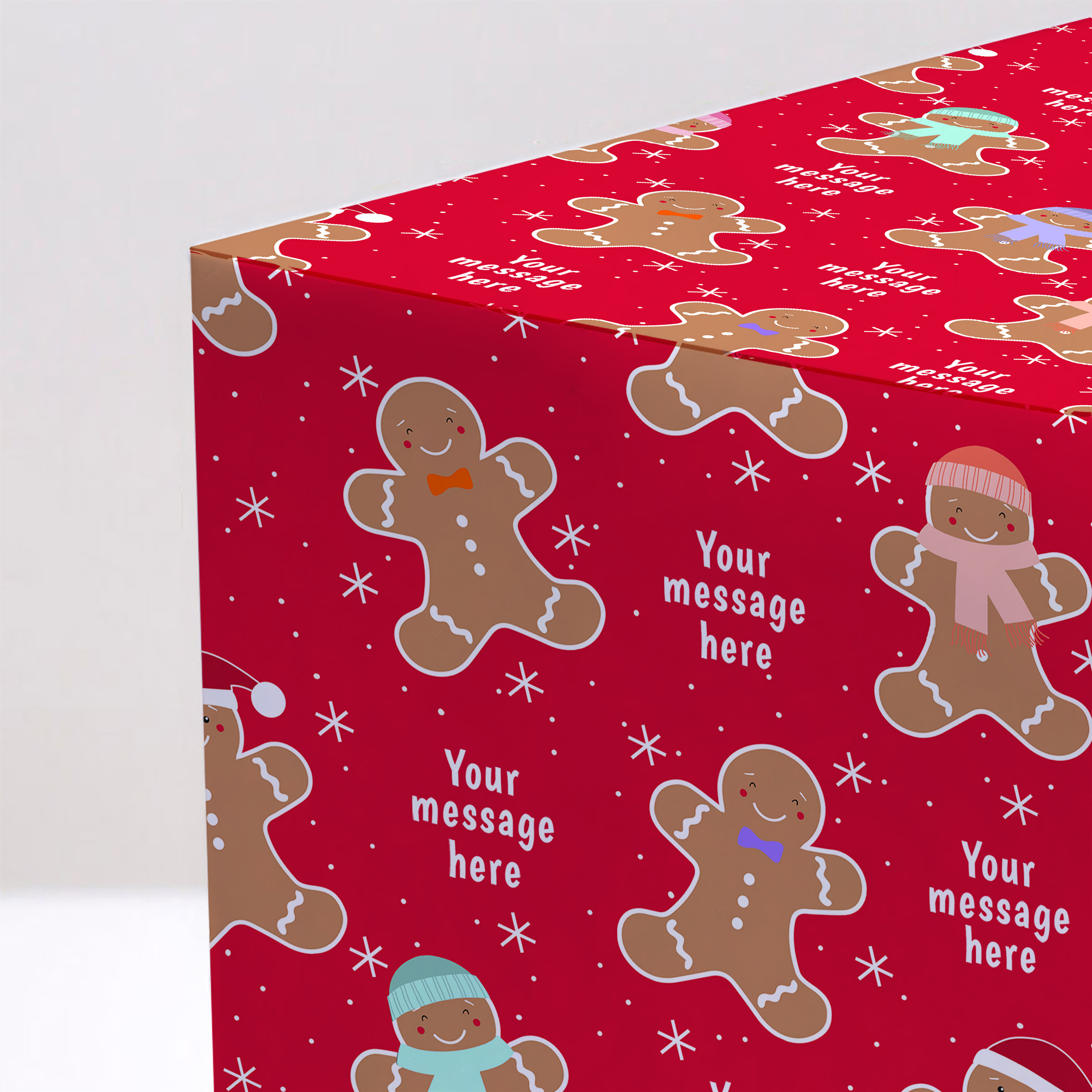 Personalised Christmas Wrapping Paper - Gingerbread People