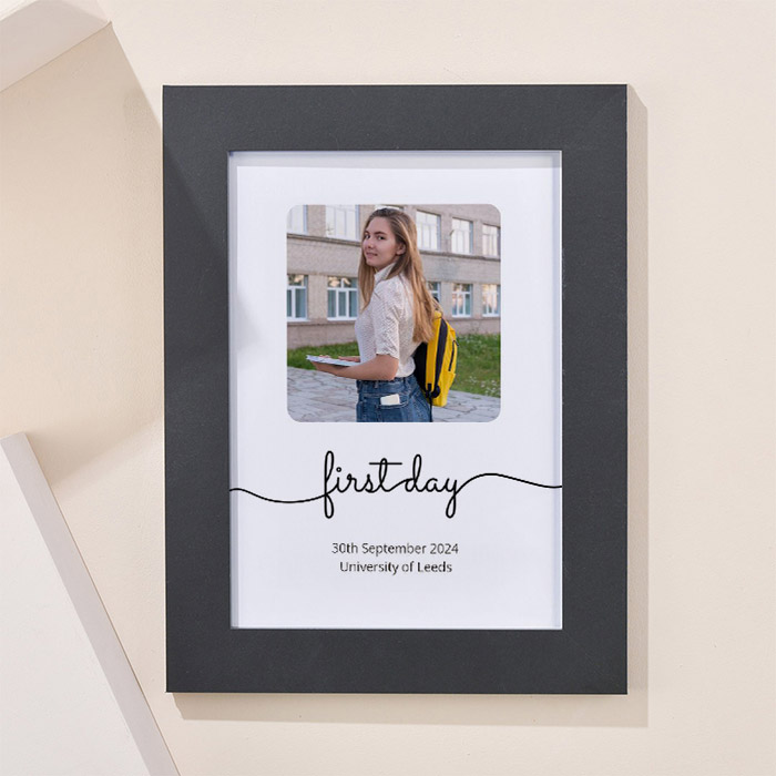 Photo Upload Framed Print - First Day of University