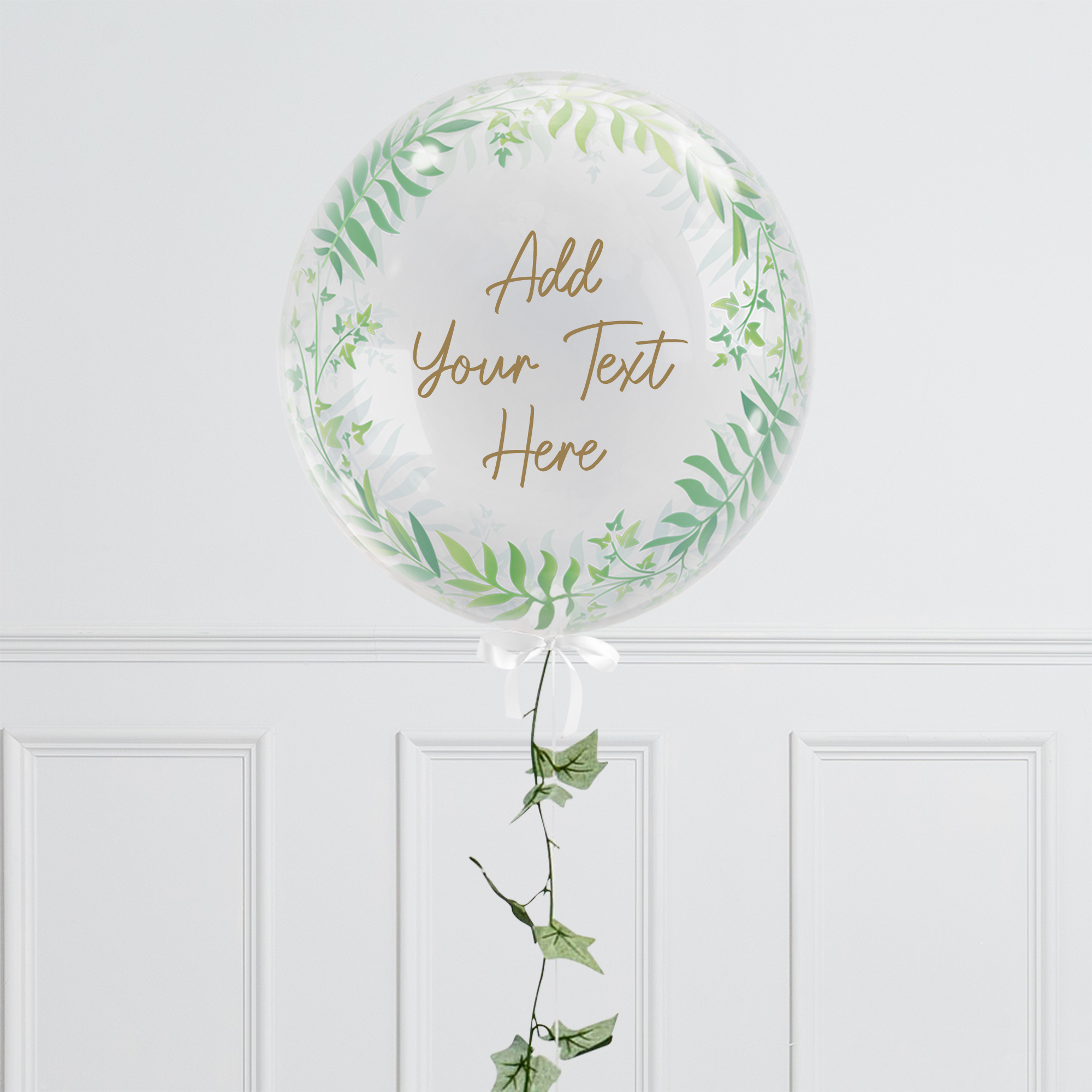 Personalised 20-Inch Bubblegum Balloon With Ivy Tail - FREE DELIVERY