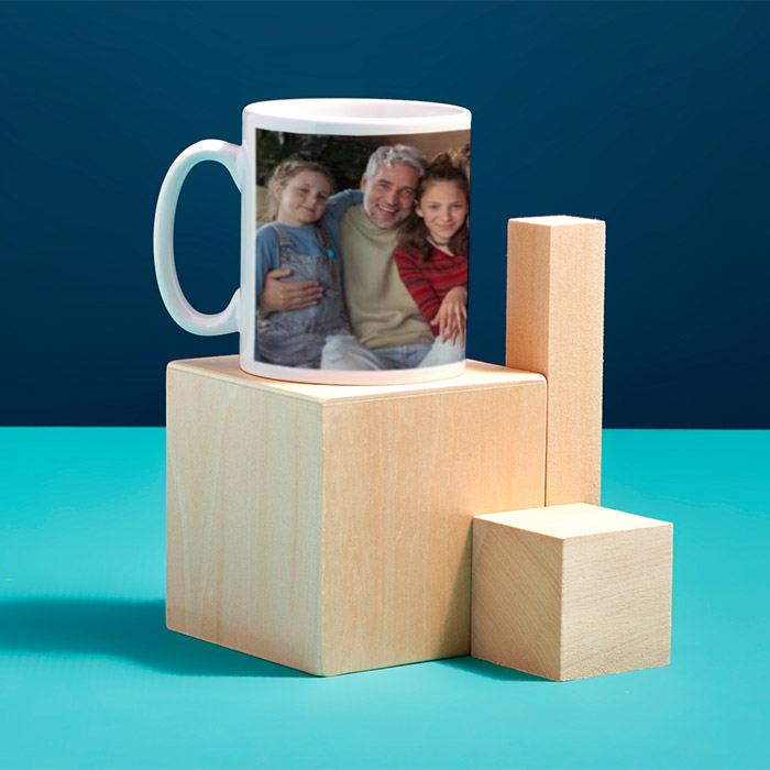 Photo Upload & Message Blue Mug - Father's Day