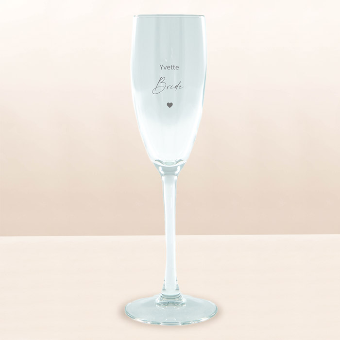 Personalised Engraved Prosecco Glass - Bride