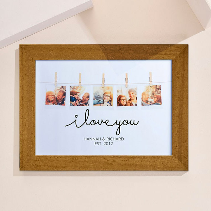 Photo Upload Framed Print - I Love You Polaroid - Valentine's Day