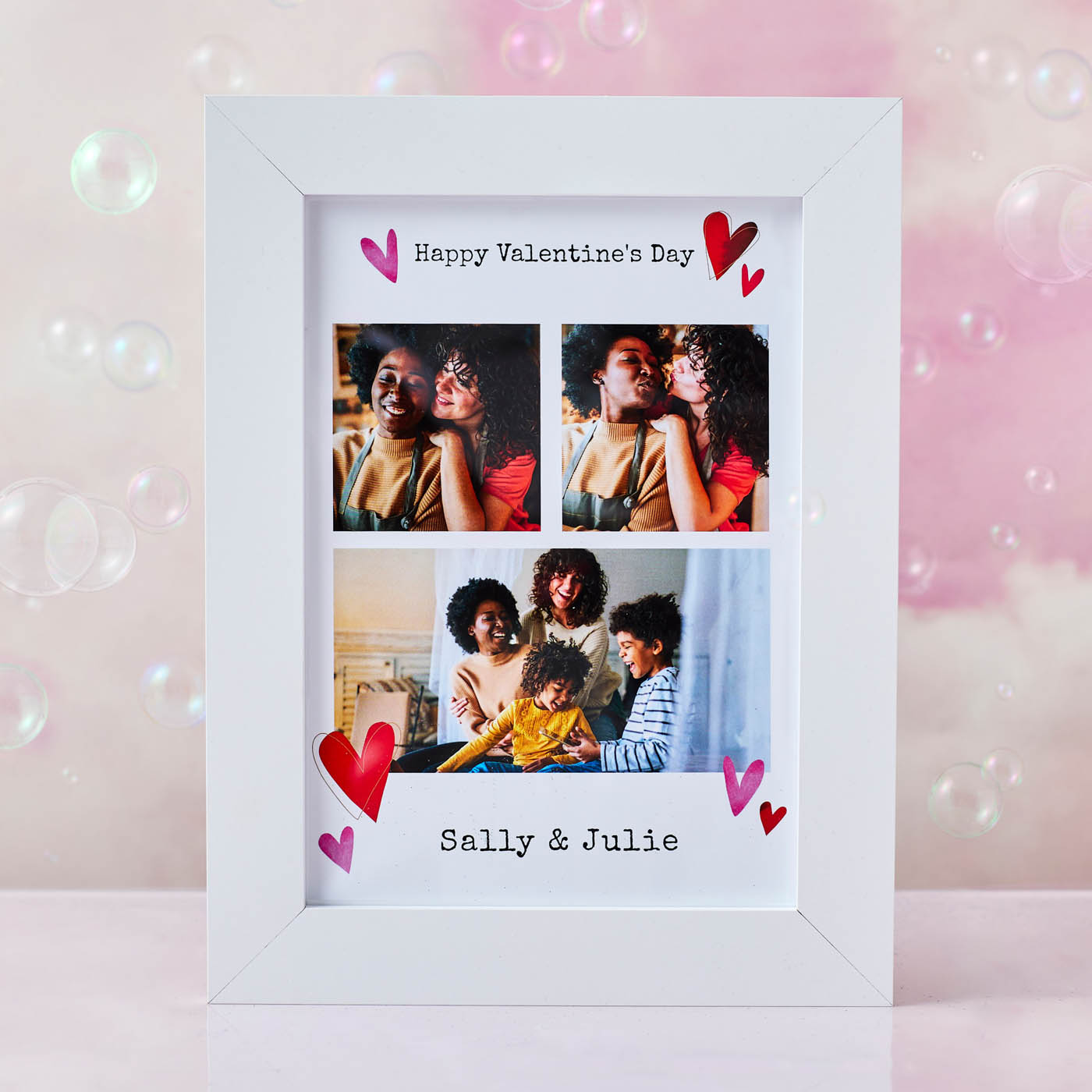 Multi Photo Upload Framed Photos Print - Happy Valentine's Day