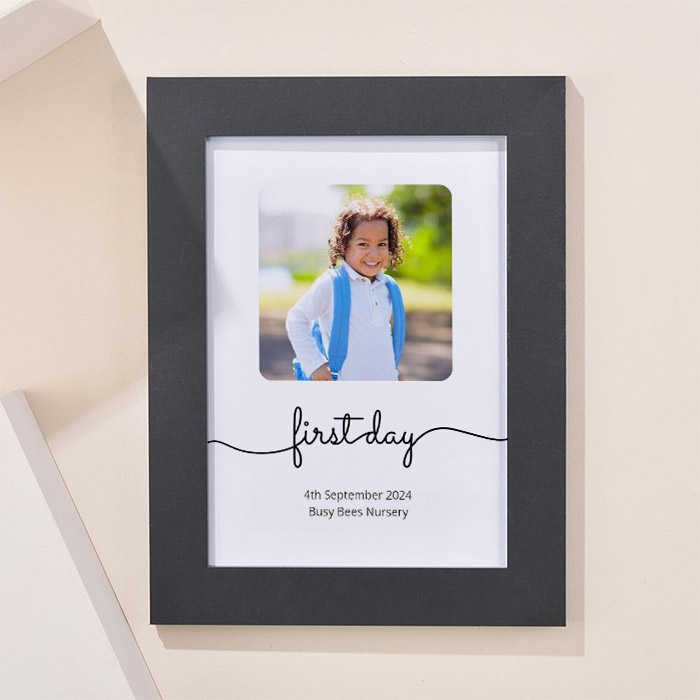 Photo Upload Framed Print - First Day of Nursery