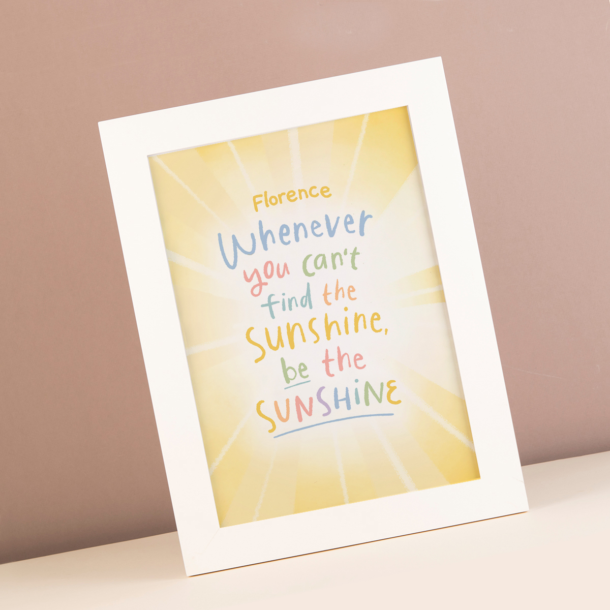 Personalised Be The Sunshine Framed Print