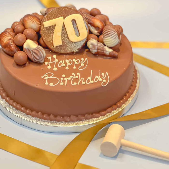 Personalised 70th Birthday Guylian Smash Cake