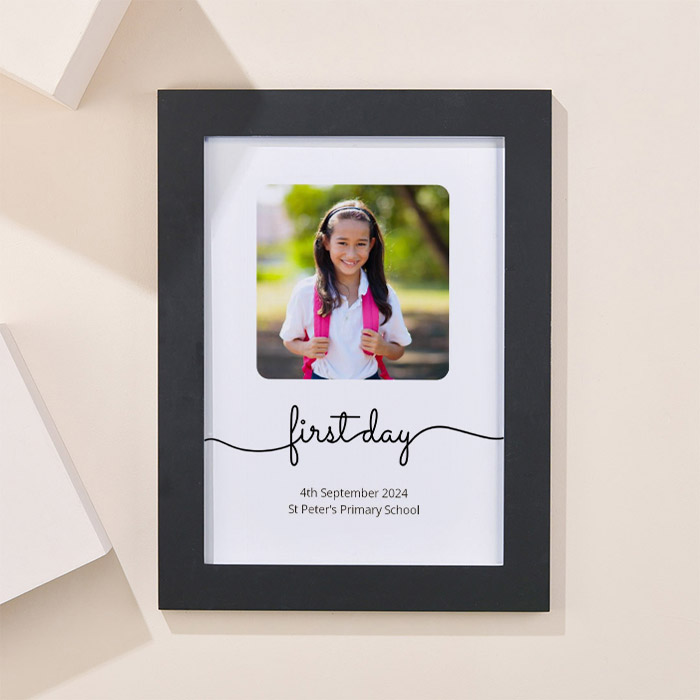 Photo Upload Framed Print - First Day of Primary School