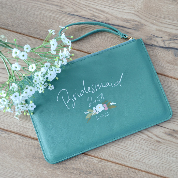 Personalised Bridesmaid Gift Clutch Bag