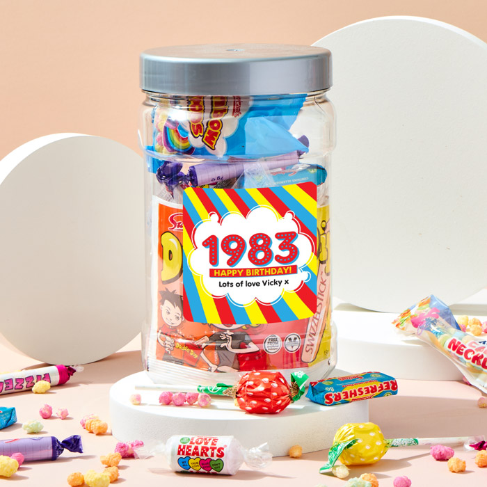 Personalised Retro Sweet Jar - Happy Birthday