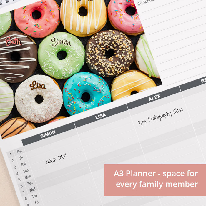 Personalised A3 Planner Calendar - Our Family 2024-2025 Edition